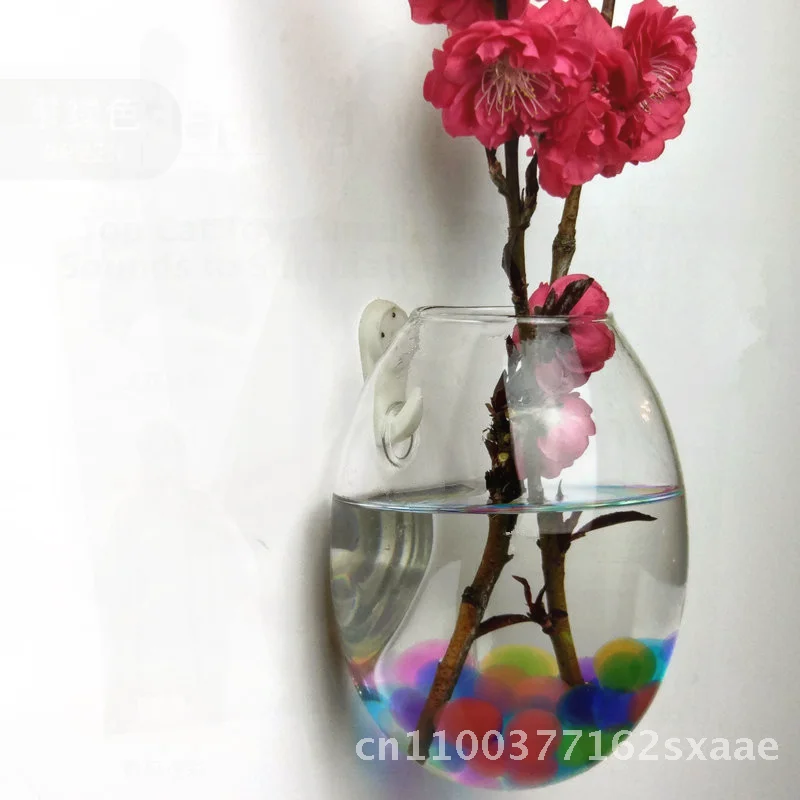 Planta hidropónica colgante creativa, florero de cristal de huevo de ganso, pequeño, transparente, alto borosilicato, decoración de pared hecha a mano para el hogar