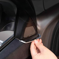 2PCS Front Door Speaker Cover Gap Trim Silver ABS Interior Mouldings for BMW 5 Series F10 2011-2013 Car Interior Accessories