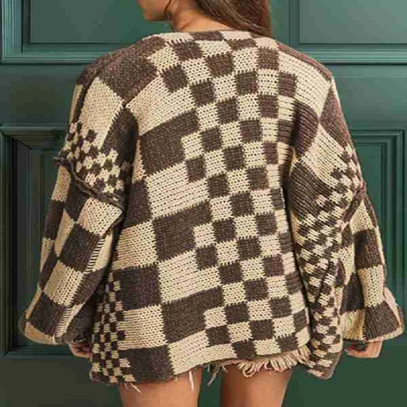 女性のマルチカラーフルカーディガンセータールーズオールマッチニットコート甘いカジュアル女性服秋冬ファッションニットウェア