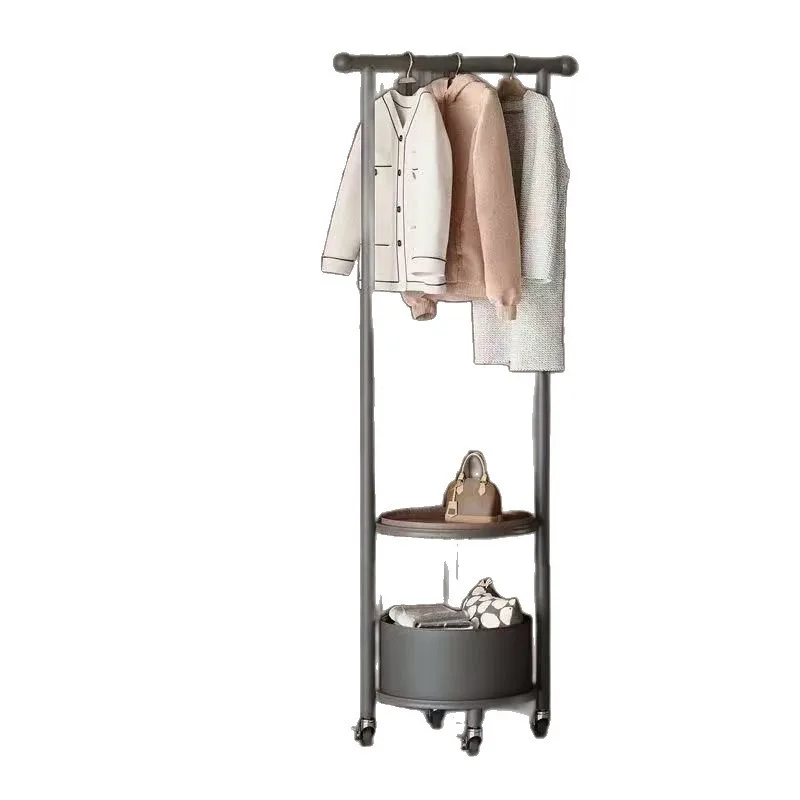 Bedroom Coat Rack Floor Standing Clothes Hanger Mobile Simple Luxury Clothes Organizer