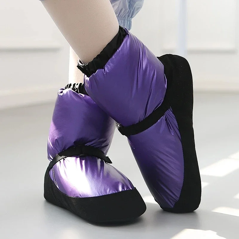 Aquecimento sapatos para meninas mulheres zapatillas de ballet inverno dança bailarina sapato crianças botas castelo flo ponto botas de aquecimento