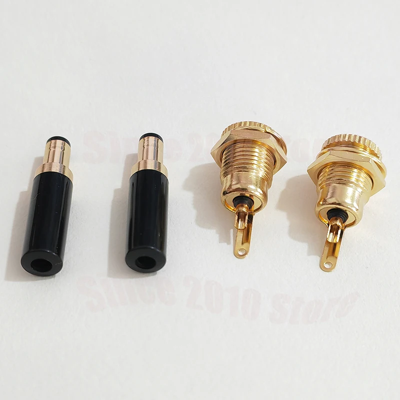 Cltgxdd 1 Stück Kupfer Vergoldeter DC5.5 * 2.1/2.5 DC099 20A Hochstrom-DC-Stromanschluss DIY Schweißdraht DC-Buchsenstecker – Detail 6