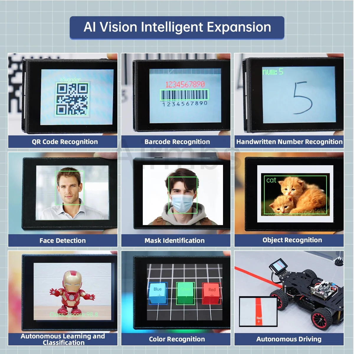 K210 WonderMV Vision Recognition Module AI Intelligent Camera Python Development Board CanMV Sensor STM32 Raspberry Pi Arduino