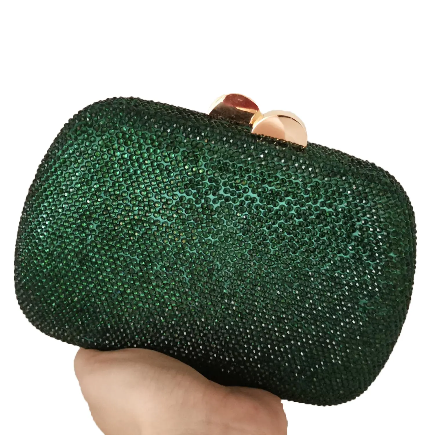 

Emerald Green Women Crystal Evening Bags Formal Dinner Rhinestone Handbag Wedding Bridal Clutch Purses