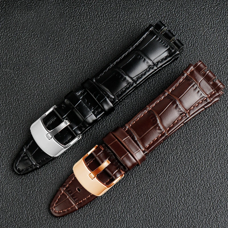 Genuine Calf Leather Watchband Steel Clasp 21mm For Swatch IRONY YOS440 449 448 401G 420 Woman Watch Strap Bracelet Wrist Men