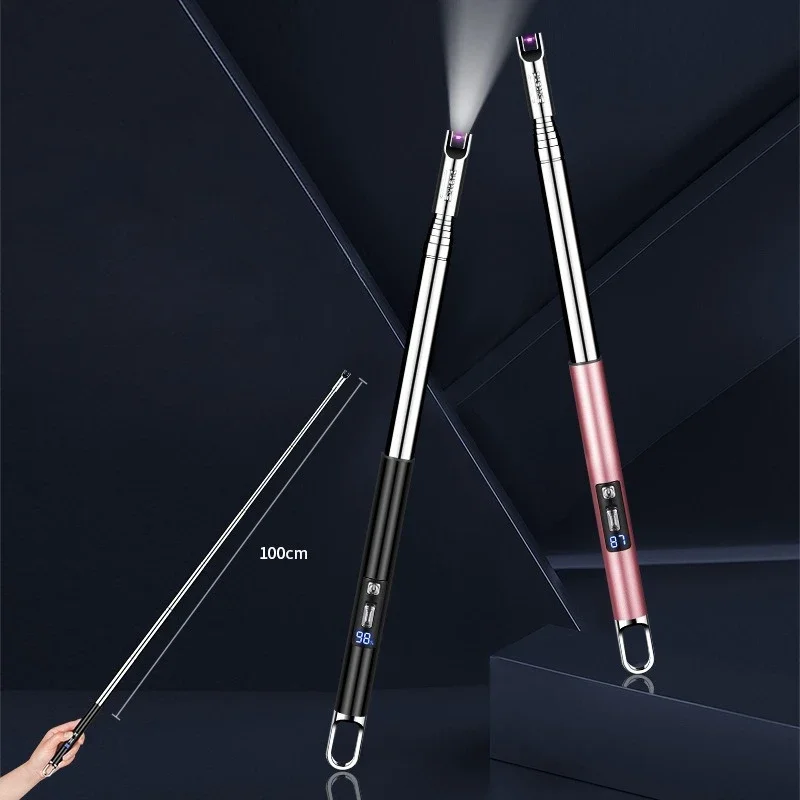 2026 New Retractable 100CM Long Strip Charging Match Pulse Lighter Kitchen Igniter Barbecue Ignition Men's Tools Wholesale