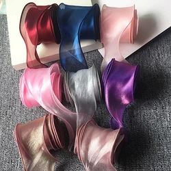 5 Meters 55mm Fishtail Yarn Organza Ribbon for Gift Wrapping Christmas Wedding Party Decoration Silk Ribbons Lace Fabric