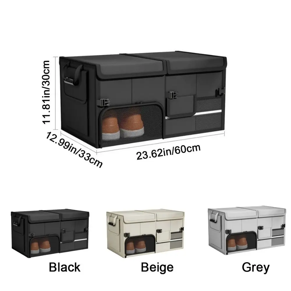 Picture 7: 60L Trunk Storage Box Large Capacity Folding Car Trunk Organizer Oxford Cloth with Shoe Storage Area Camping Car Storage Box