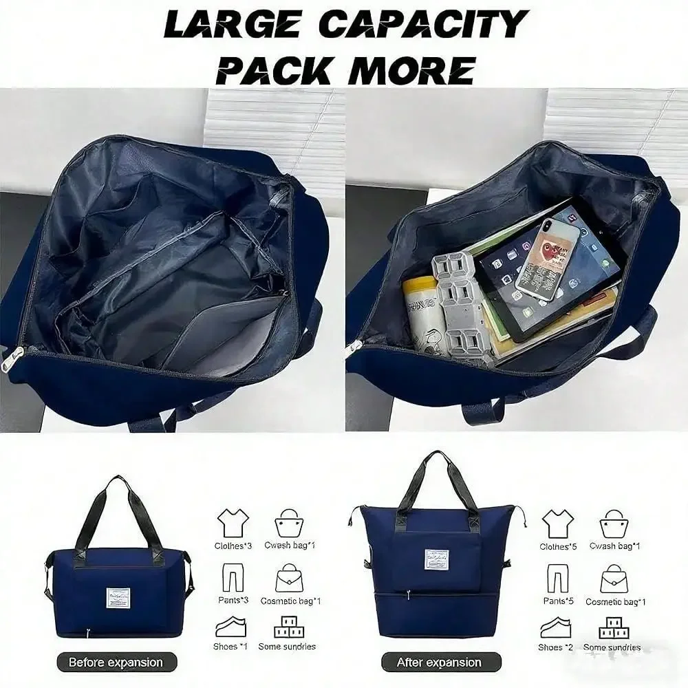 

Capacity Foldable Travel Bag,Upgraded Waterproof,7 Compartment,Gift,Dry And Wet Separation Multifunctional Sports Bag Sapphire