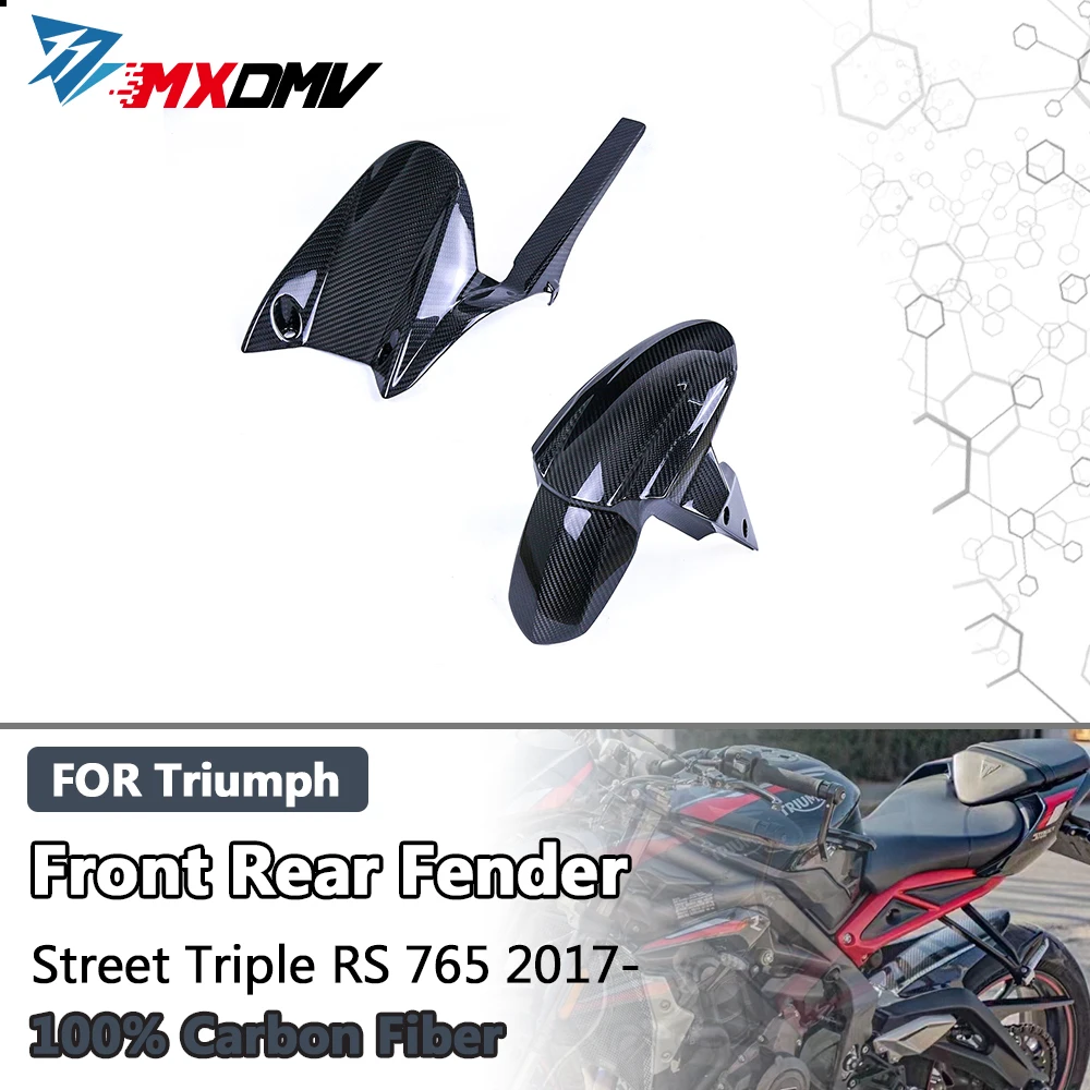 

Motorcycle Carbon Fiber Rear Fender Front Fender Chain Guard For Triumph Street Triple 765 R RS 765RS 765R 2017- 2021 2022 2023