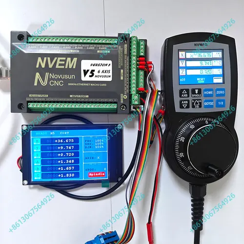 彫刻機キット用のアップグレードされたCNCコントローラー,イーサネットMach3,nvem v5,300k,3軸,4軸コントロールカード,ハンドホイール,LCDディスプレイ