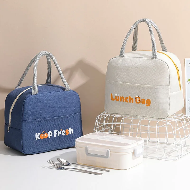 New Lunch Bag for Adults Kids Oxford Fabric Meal Prep Tote with Front Pocket, Leakproof Reusable Lunch Box Carrier Ice bag