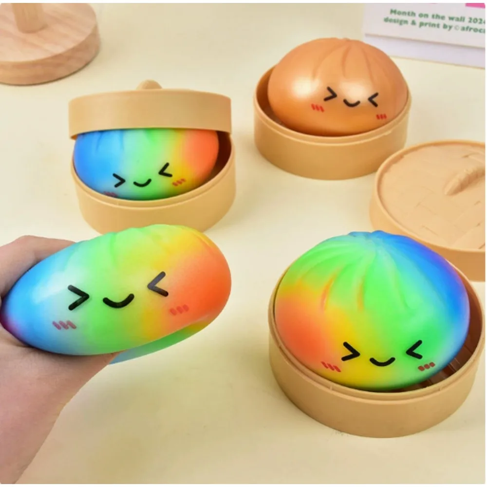 Simulated Colorful Dumpling Squishy Toys Slow Rising Stress Relief Fidget Ball, Soft Squeeze Decompression Toy for Adults & Kids image 6