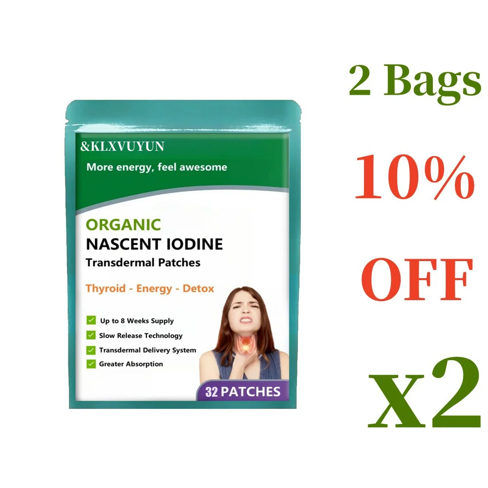 Organic Nascent Liquid Iodine Extract - 5000mcg Healthy Aging Formula - Transdermal Patches.Patches Made in USA.