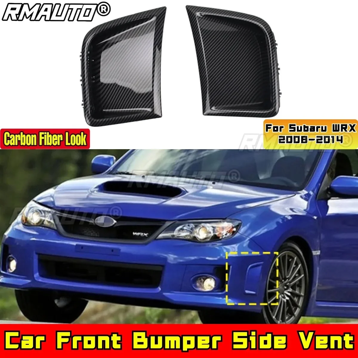 For Subaru WRX 2008-2014 Body Kit Air Vent Outlet Covers Car Front Bumper Side Vent For Subaru WRX 2008-2014 Car Accessories