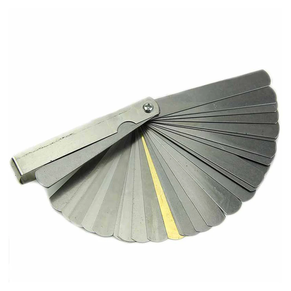 

32Pcs Foldable Feeler Gauge Thickness Gauge Brass Blades 0.04-0.88mm Metric Decimal Measuring Tool for Precision Gap Measurement