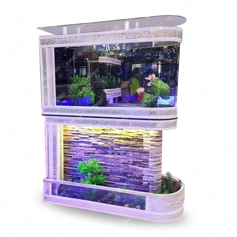 Partition Screens Fish Tank Living Room Home Ecological Change Water U-Shaped Aquarium Fish Tank