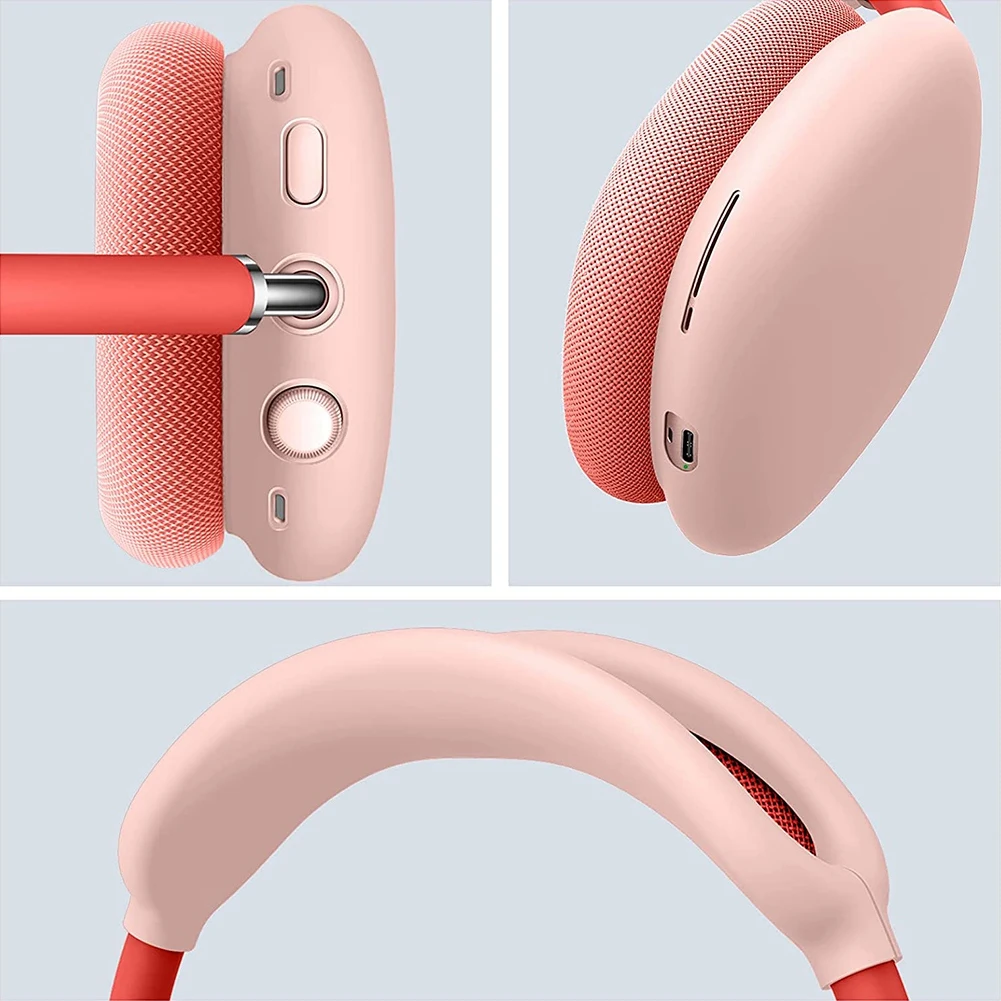 1 Set Headphone Accessories Earphone Silicone Protective Case Scratch-Resistant Headband Cover for Airpods Max (Black)