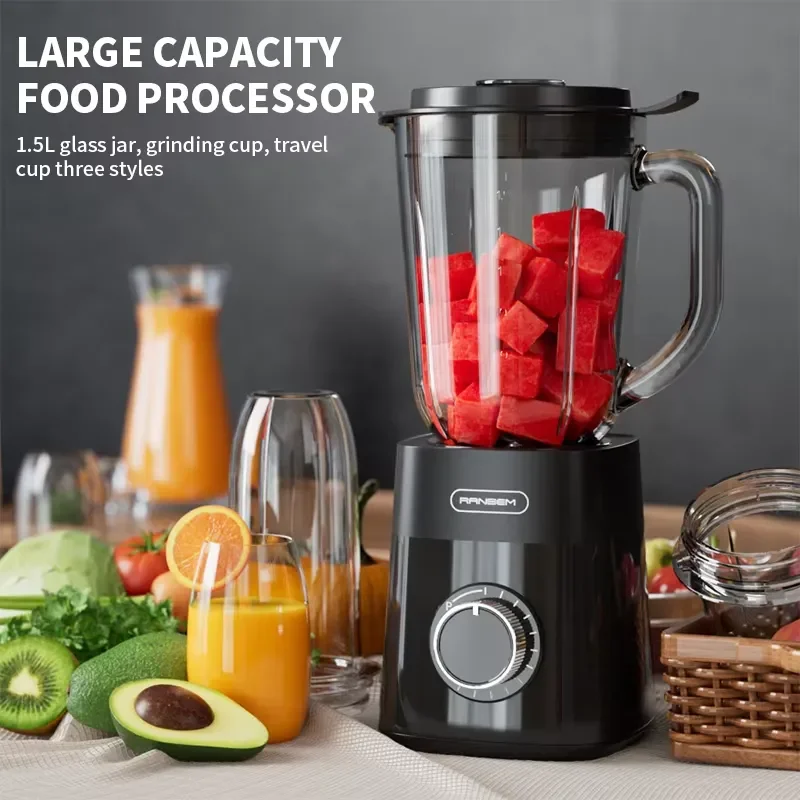 1500Ml electric desktop mixer 2-speed pure copper motor professional kitchen mixer for smoothies and freshly squeezed juices