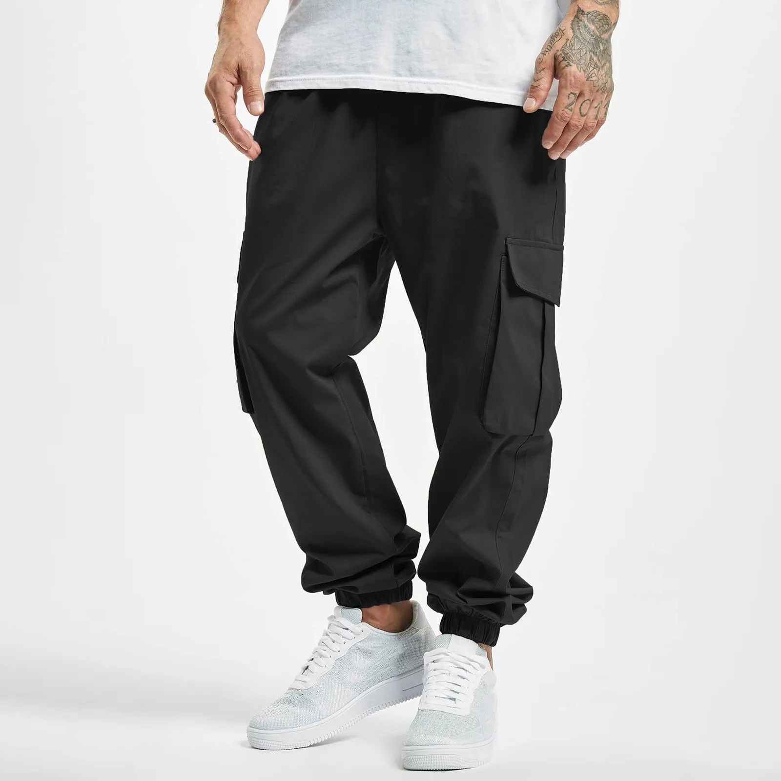 

Men Cargo Pants Spring Autumn Trousers Casual Pants Solid Color Trouser Male Loose Harajuku Fashion Sweatpants Streetwear