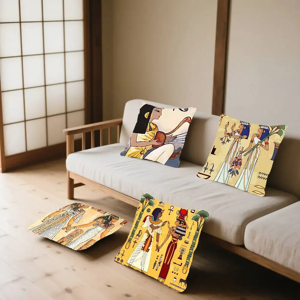 Ancient Egypt Pillow Case Throw Pillow Cover Nordic Vintage Style Cushion Covers Home Living Room Sofa Couch Seat Decor