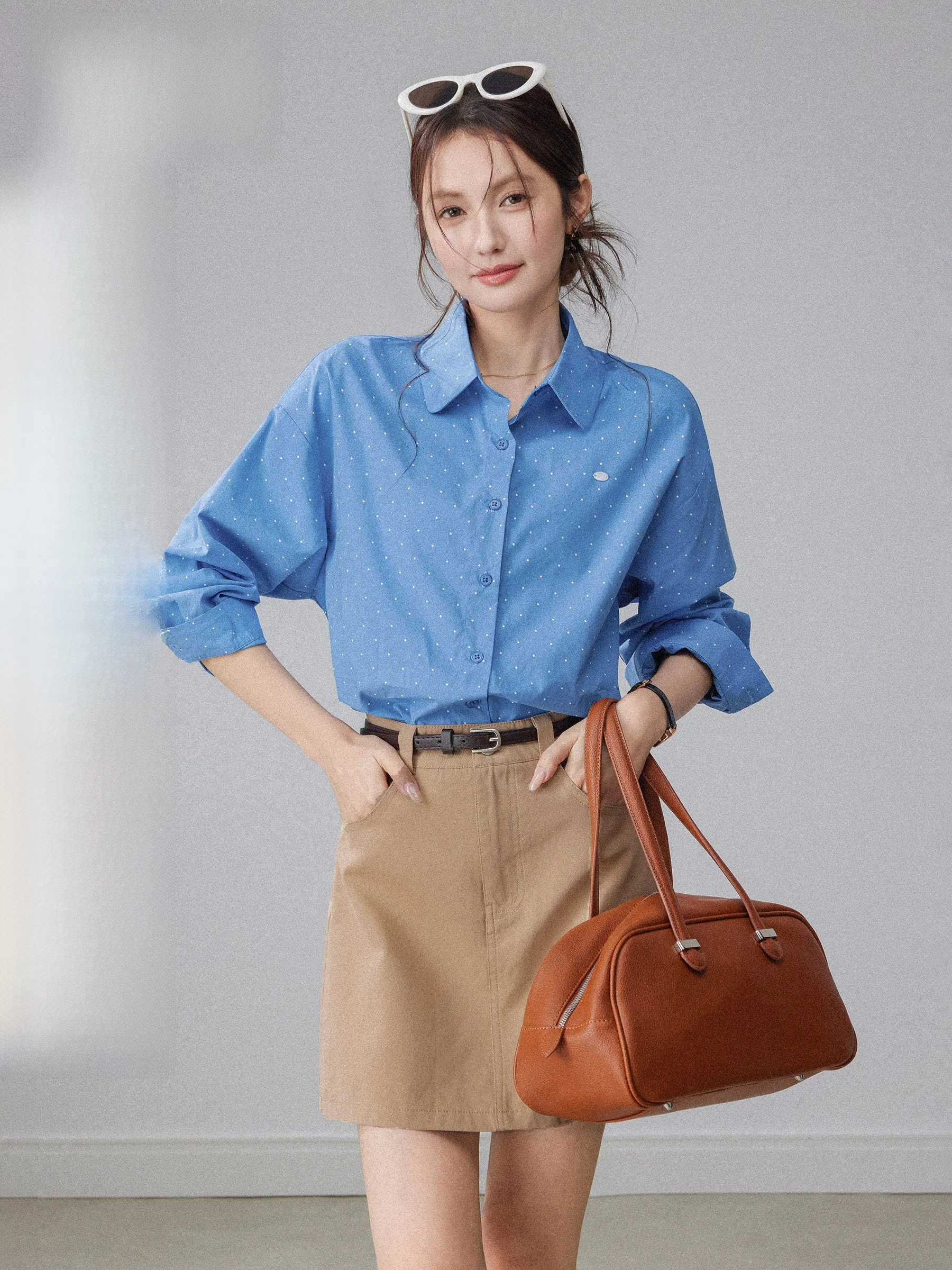 

Свободный женский топ с длинным рукавом в корейском стиле, новинка ранней весенней коллекции 2026 года, с эффектом высокой эластичности и приятной текстурой