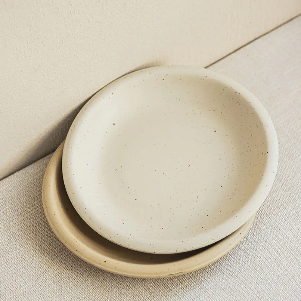 11 Inch Ceramic Plate Minimalist Style Round Dinner Dish Matte Texture Tableware For Home Kitchen Serving Food