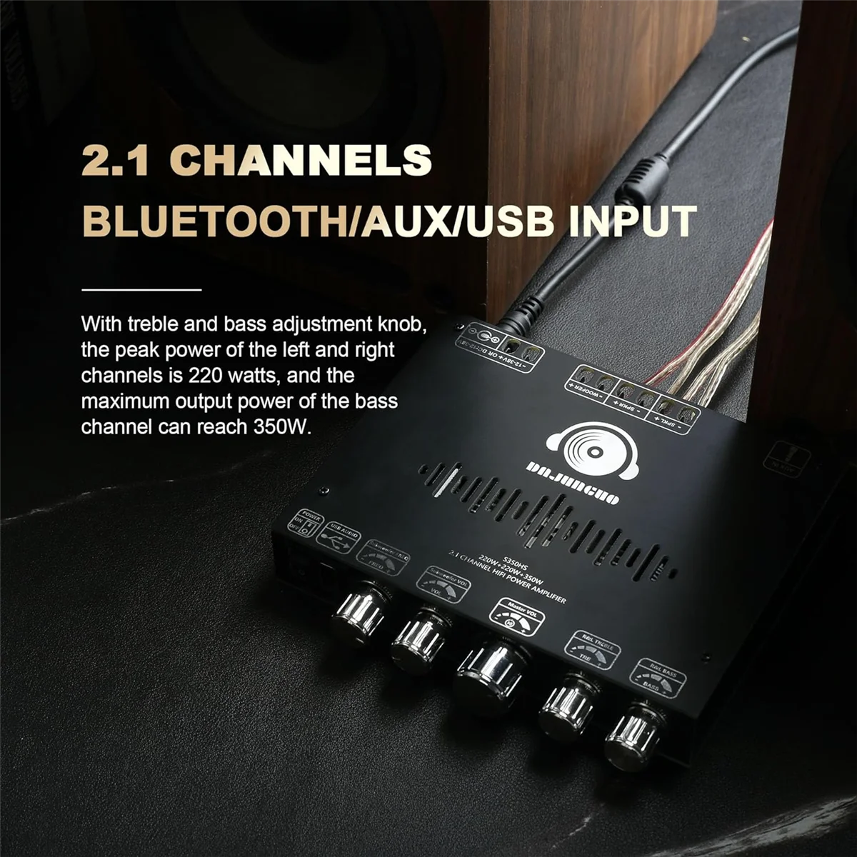 DAJUNGUO S350HS TPA3251 Bluetooth パワーアンプボード サブウーファー付き 2.1 チャンネル 220Wx2+350W、オーディオパワーアンプモジュール