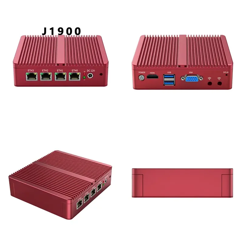G30 J1900 Oem Computer Cheap 4Lan Fanless Soft Router Ubuntu Gateway Pfsense X86 Quad Core Industrial Mini Pc