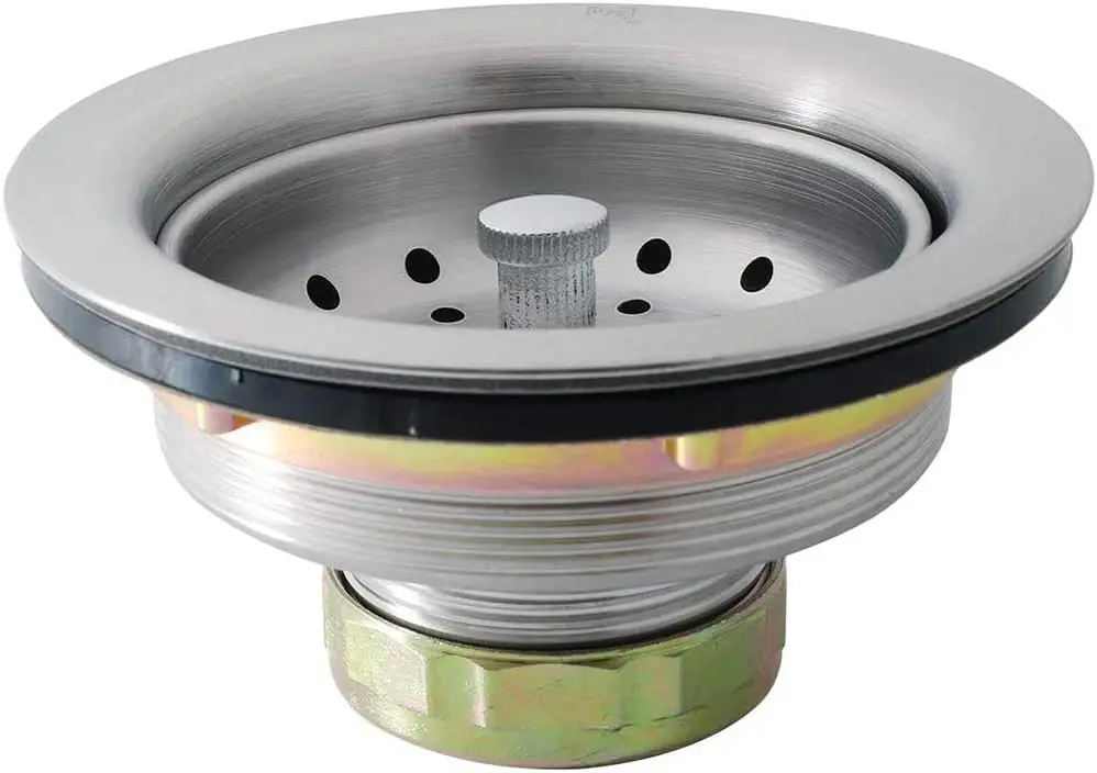 

3-1/2 Inch Kitchen Sink Drain Assembly with Strainer Basket, All Stainless Steel Rustproof Sink Kit