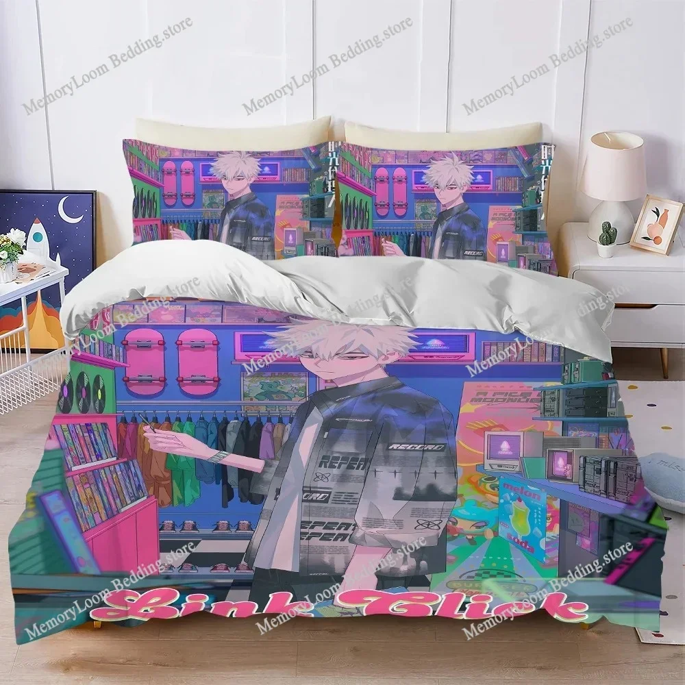 Cartoon Link Click Duvet Cover Set Home Style Bedding Soft Laundry Cotton Bed Student Dormitory Gift Luxury Gift963