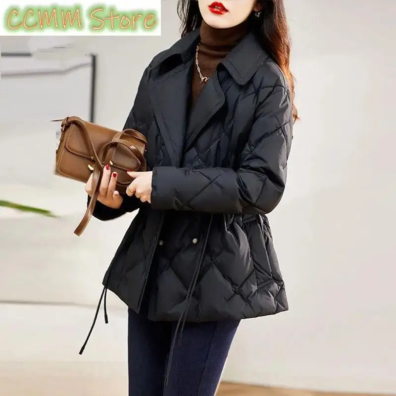 Suit Collar Women's Light Down Cotton Short Coat Slim Winter Female Explosion Jacket In Small Fashion Overcoat