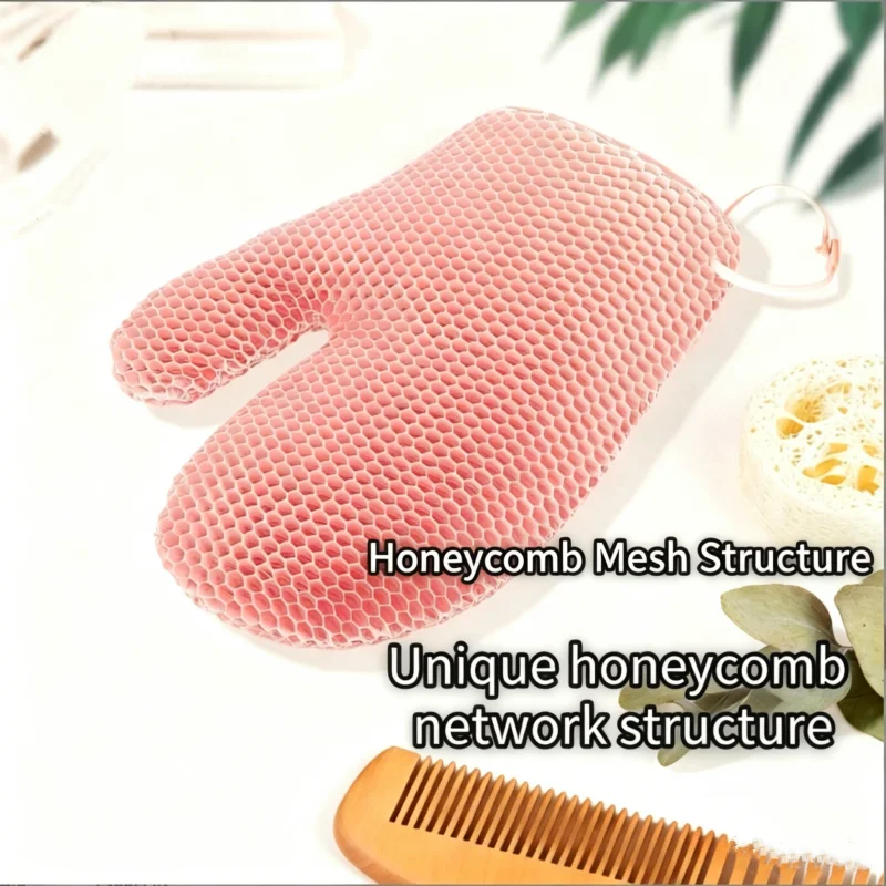 Antibacterial TPU Exfoliating Bath Glove Honeycomb Structure Anti-Odor Dead Skin Remover Soft Durable Shower Scrub Glove