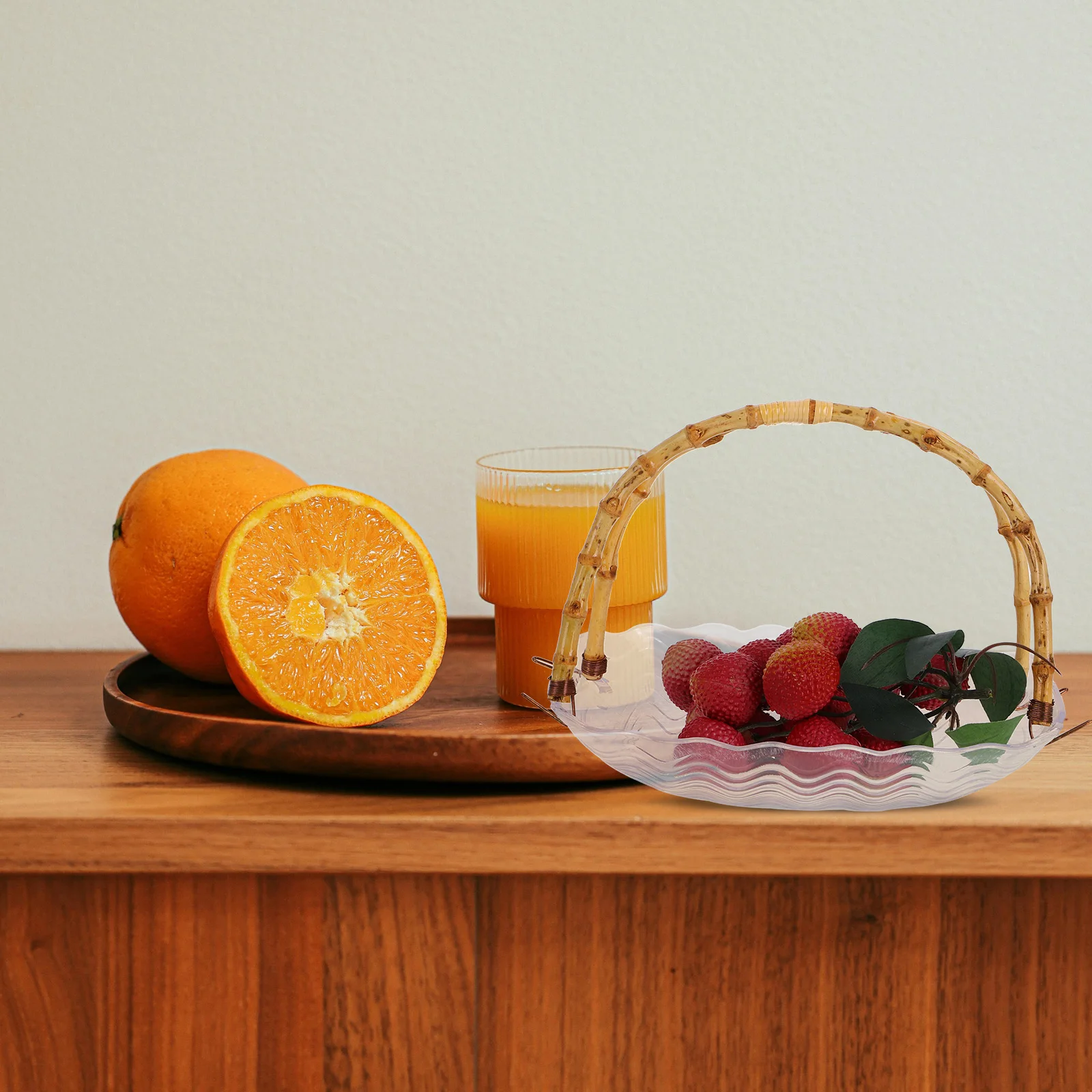 

Plastic Fruit Large H held Fruit Plate Capacity Bamboo H Dish Kitchen Decor MultiUse Snack Container