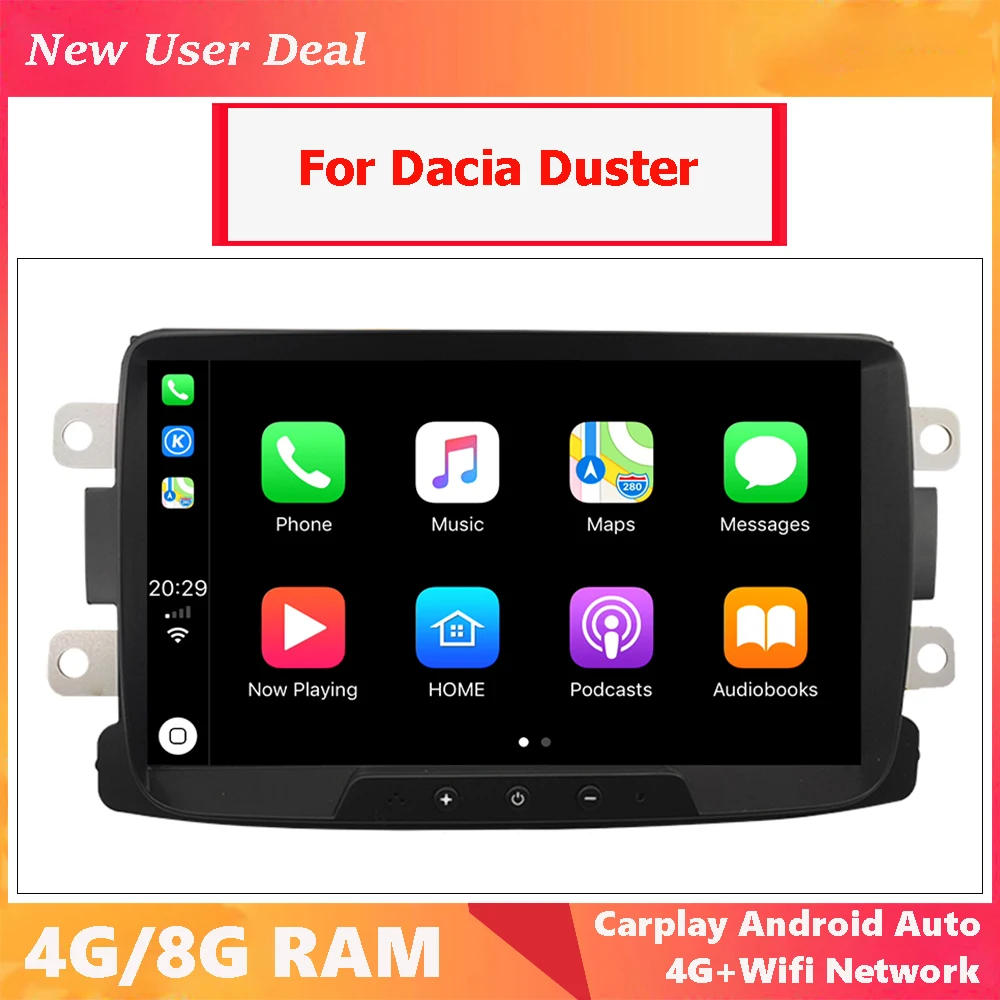 Car Multimedia Player Android 12.0 Radio Stereo Gps For Renault Sandero Duster Dacia LOGAN Lodgy Dokker 2012-2019 With Screen