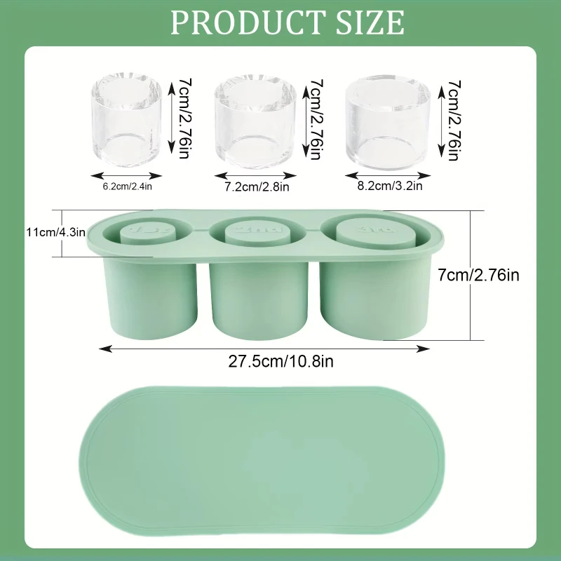 

Ice Cube Tray for 30Oz-40Oz Tumbler 3 silicone hollow cylinder ice mold with lid