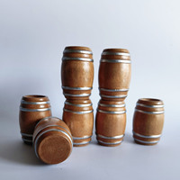 Tiny Wooden Red Wine Barrel Miniature Wooden Keg Beer Cute and Elegant Design for Doll House Decoration Accessories Kids Gift