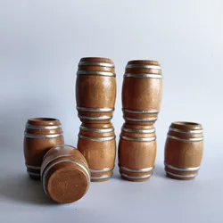 Tiny Wooden Red Wine Barrel Miniature Wooden Keg Beer Cute and Elegant Design for Doll House Decoration Accessories Kids Gift
