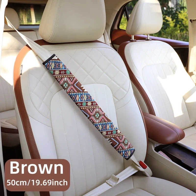 Bohemian-Stil Leinen-Autositzgurt-Schulterpolster, Erhältlich in 30cm oder 50cm, Geeignet für Alle Jahreszeiten, Einfach zu Installieren – Detail 13