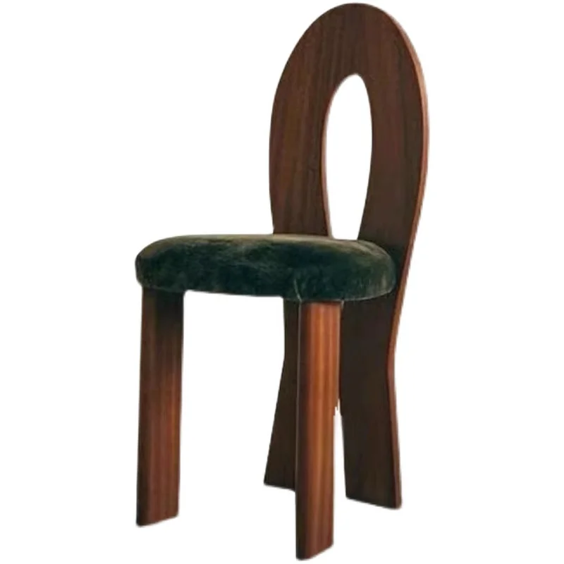 New Chinese creative solid wood fabric dining chair French retro dining table and chairs