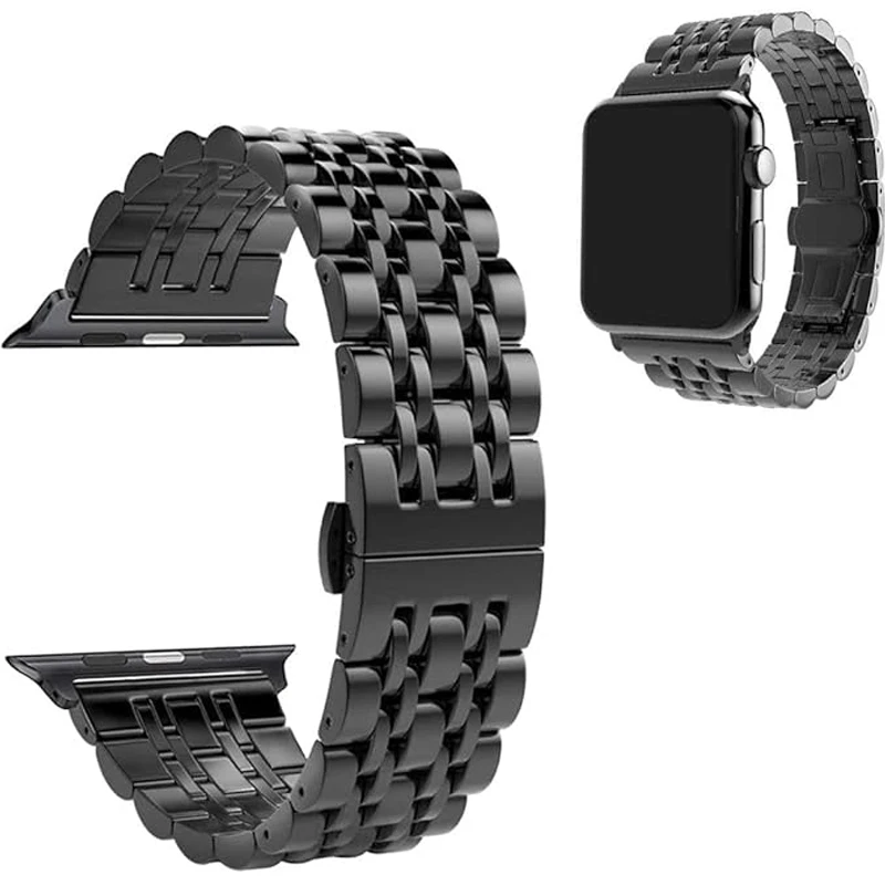

Ремешок из нержавеющей стали для Apple Watch Ultra 2 Band 49 мм 40 мм 44 мм, металлический браслет для iWatch Series 9 8 7 6 SE 5 4 3 42 мм 45 мм 41 мм