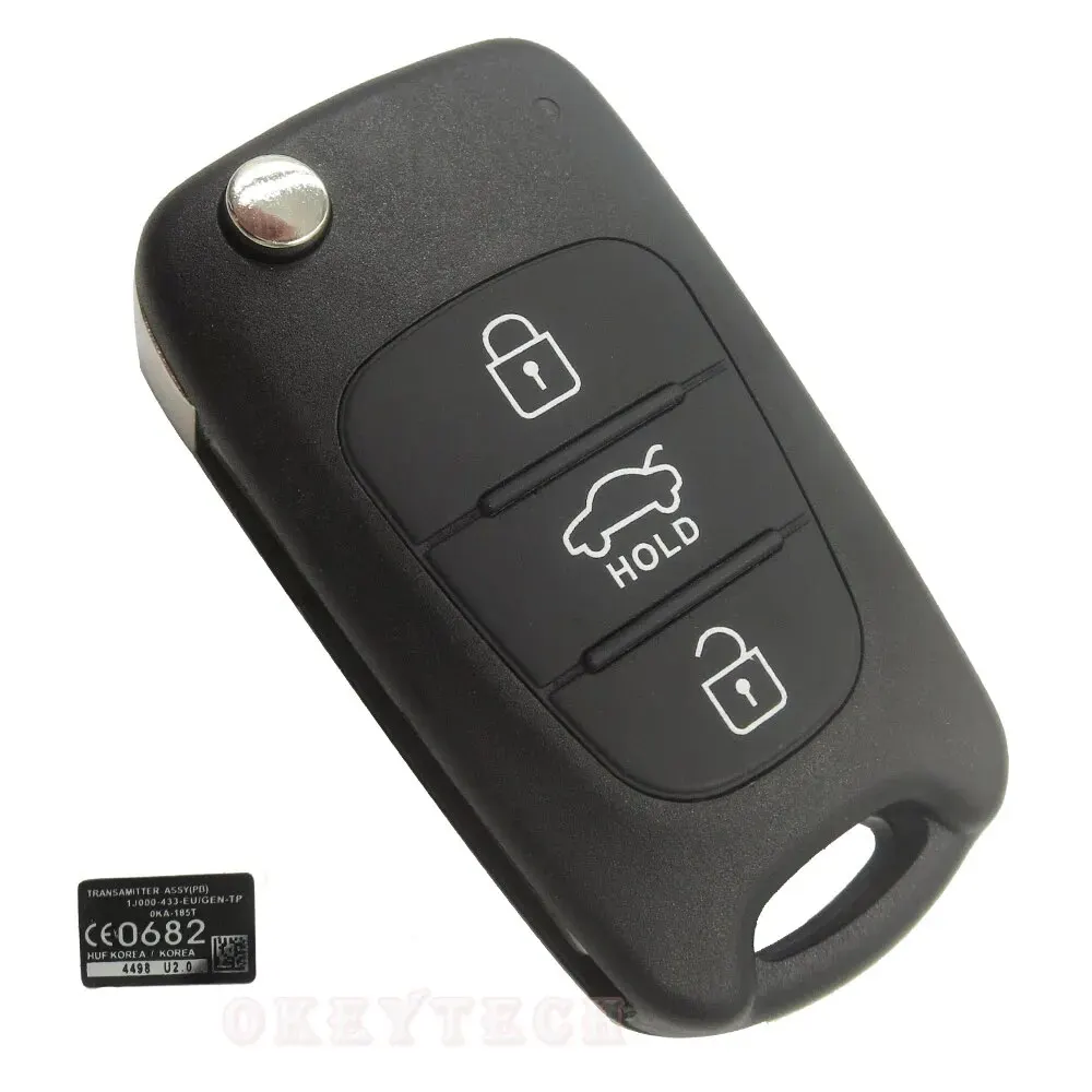 OkeyTech Remote Key Shell For Hyundai I20 I30 IX35 I35 Accent Kia Picanto Sportage K5 3 Buttons Flip Folding Remote Key Case