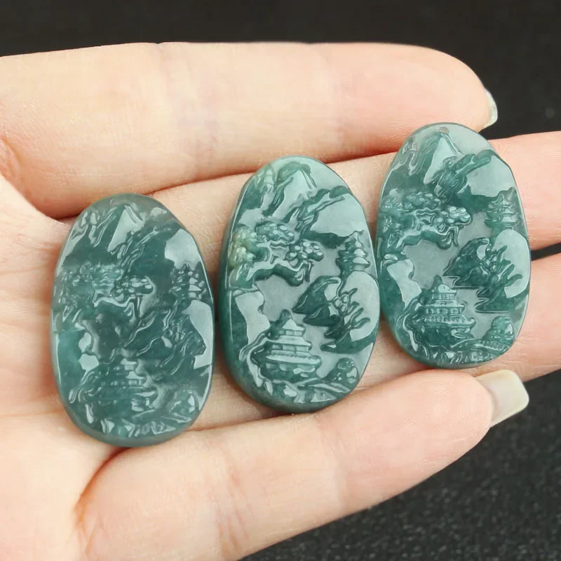 قلادة اليشم الطبيعي ، بودا داي المياه الزرقاء ، شجاعة بيكسي ، قفل الميمون ، اليشم التنين المخرم ، قلادة حقيقية #6