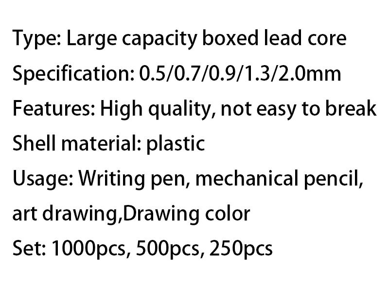 Eine Box voller 0,5/0,7/0,9/1,3/2,0 mm HB, hochwertiger bruchsicherer Bleikern, Büro- und Arbeitszubehör – Detail 1