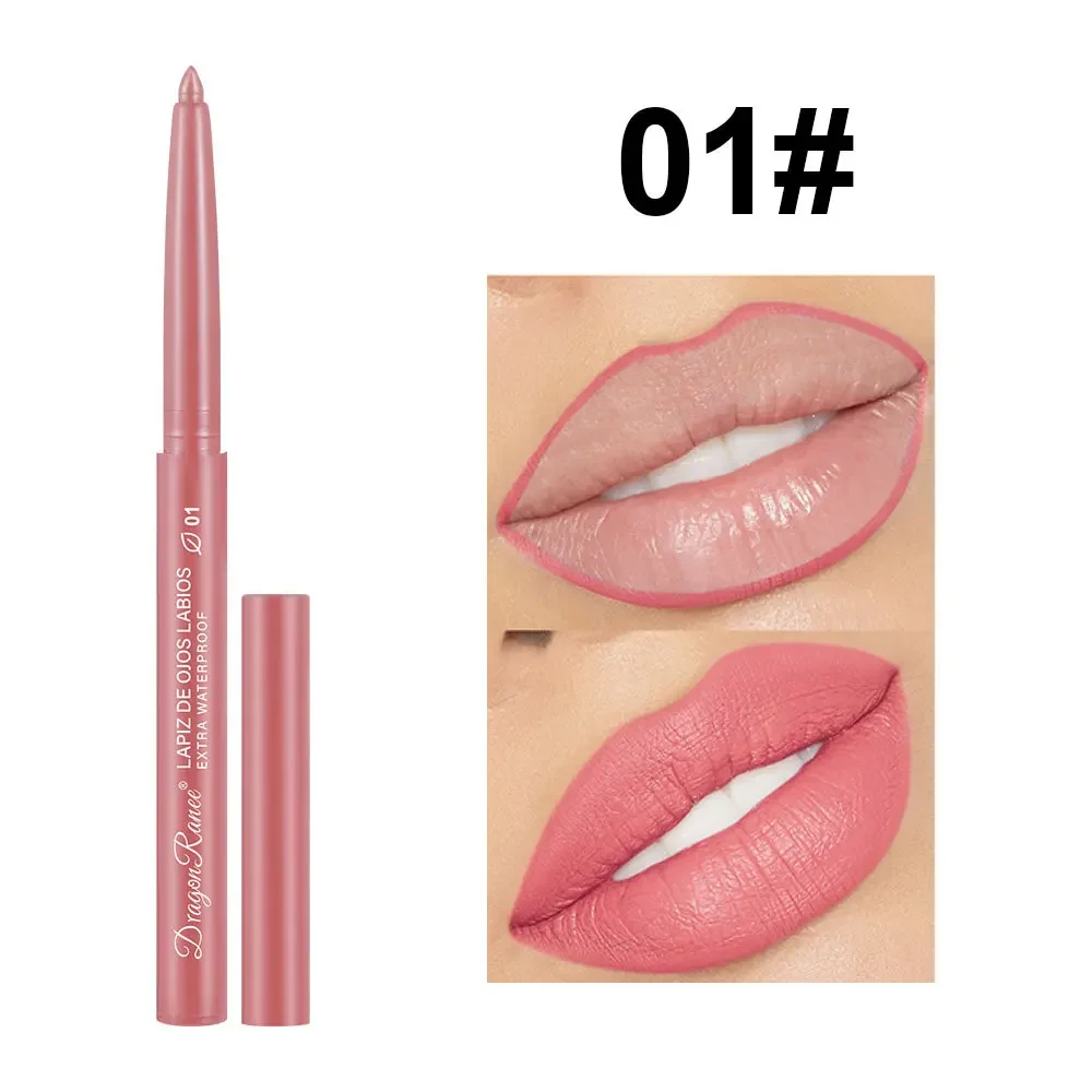 Heallor Bean Paste Pink Lipstick Lip Liner Velvet Matte Lip Liner Pencil Waterproof Natural Outline Lip Contour Line Makeup Lipl