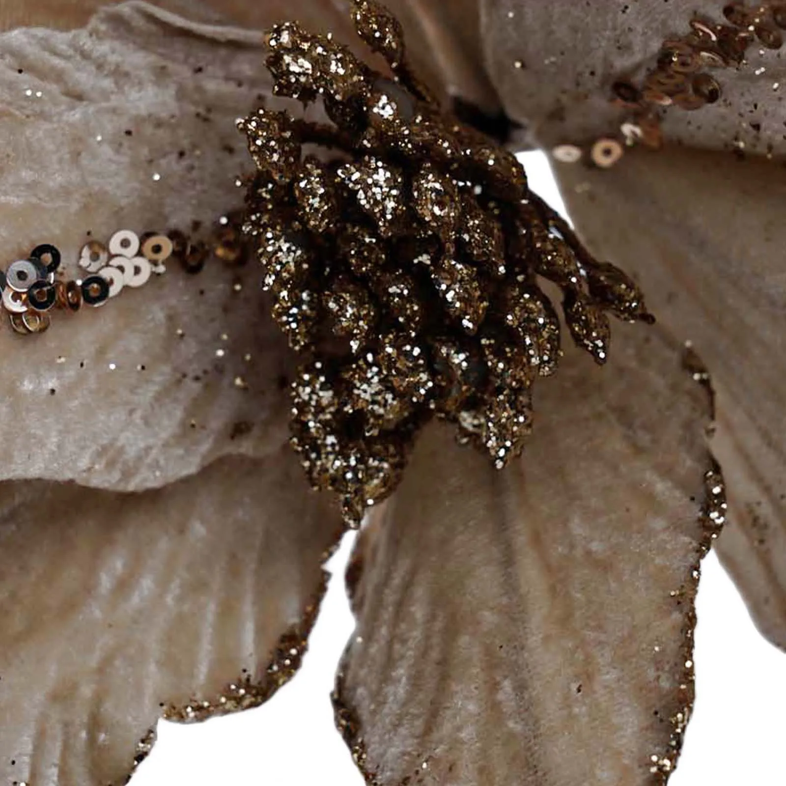 Flannel Christmas Flowers Artificial Christmas Flowers Elegant And Colorful Glitter Round Anthers High Quality Material