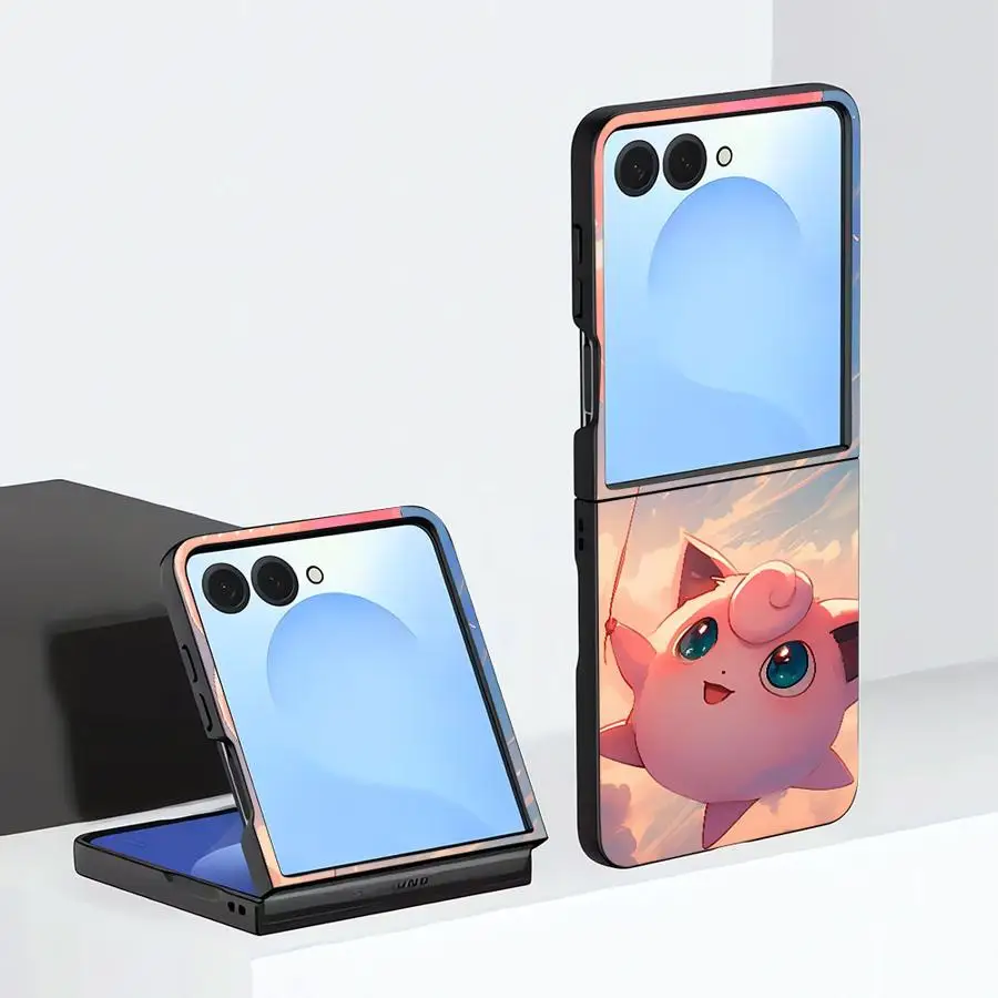 Japanese Pikachu Anime Case for Samsung Galaxy Z Flip 8 Z Flip5 Z Flip 7 6 5 4 Z Flip4 ZFlip8 Z Flip6 ZFlip7 FE Phone Shell