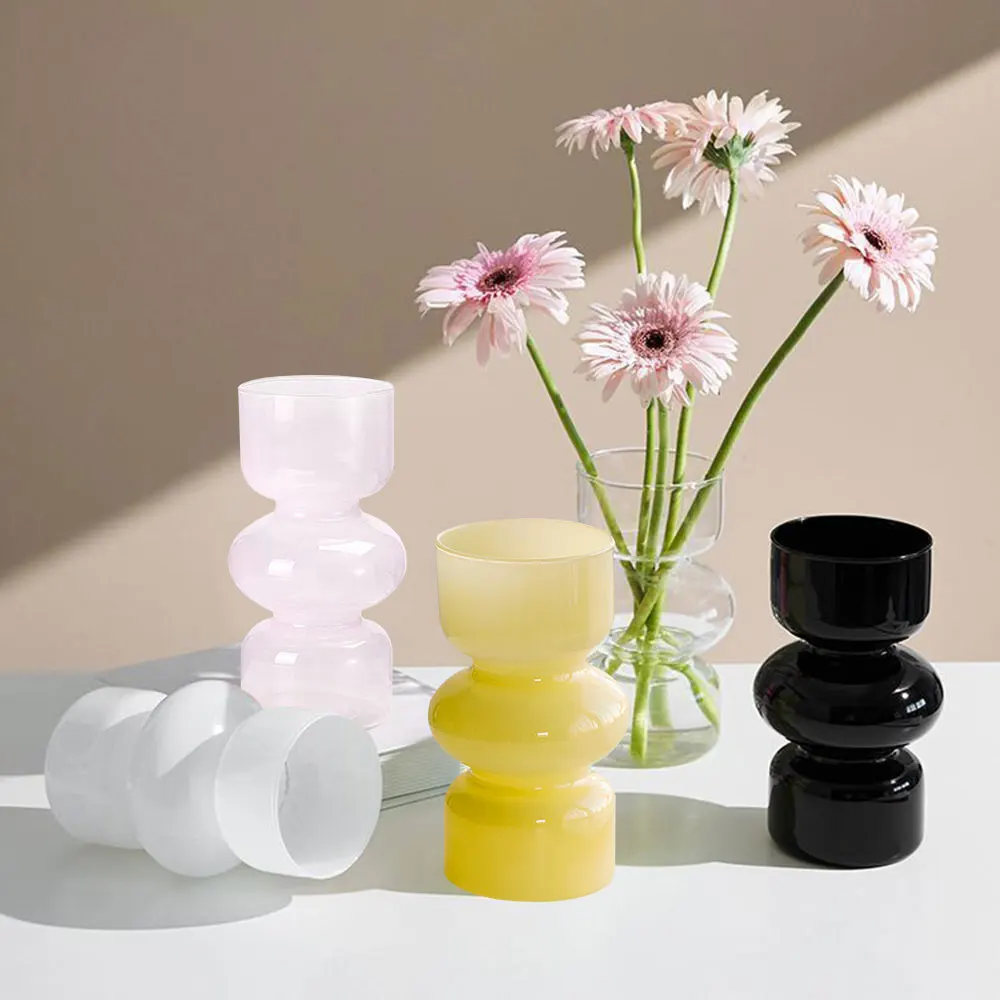 Hydroponic Glass Vase Flower Plant Glass Pots Nordic Style Decorative Table Vase for Fridge Window Home Party Exhibition