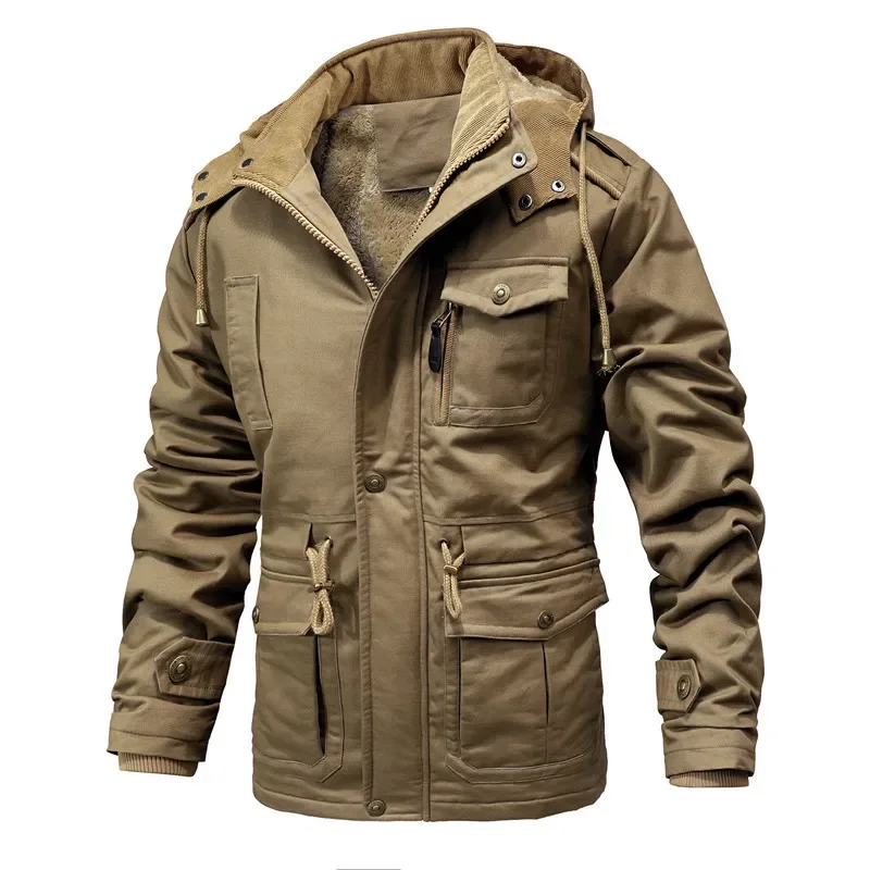 

High Quality Warm Parkas Outdoor Coats Multi-pocket Cargo Jackets Size Parka Male Cotton Casual Winter Coats Men Winter Jackets