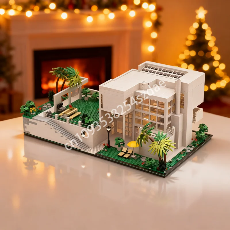 4066 قطعة MOC Giovannitti House ريتشارد ماير وحدات نموذج اللبنات هدايا عيد الميلاد لتقوم بها بنفسك فكرة إبداعية لعبة الطوب عيد ميلاد #1